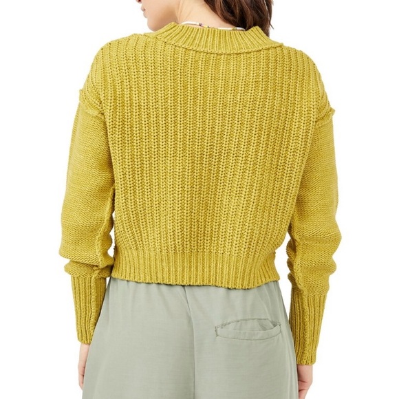 Free People Bell Song Women's Size Small Sweater Oversized Boxy Green in Colour - Picture 8 of 10